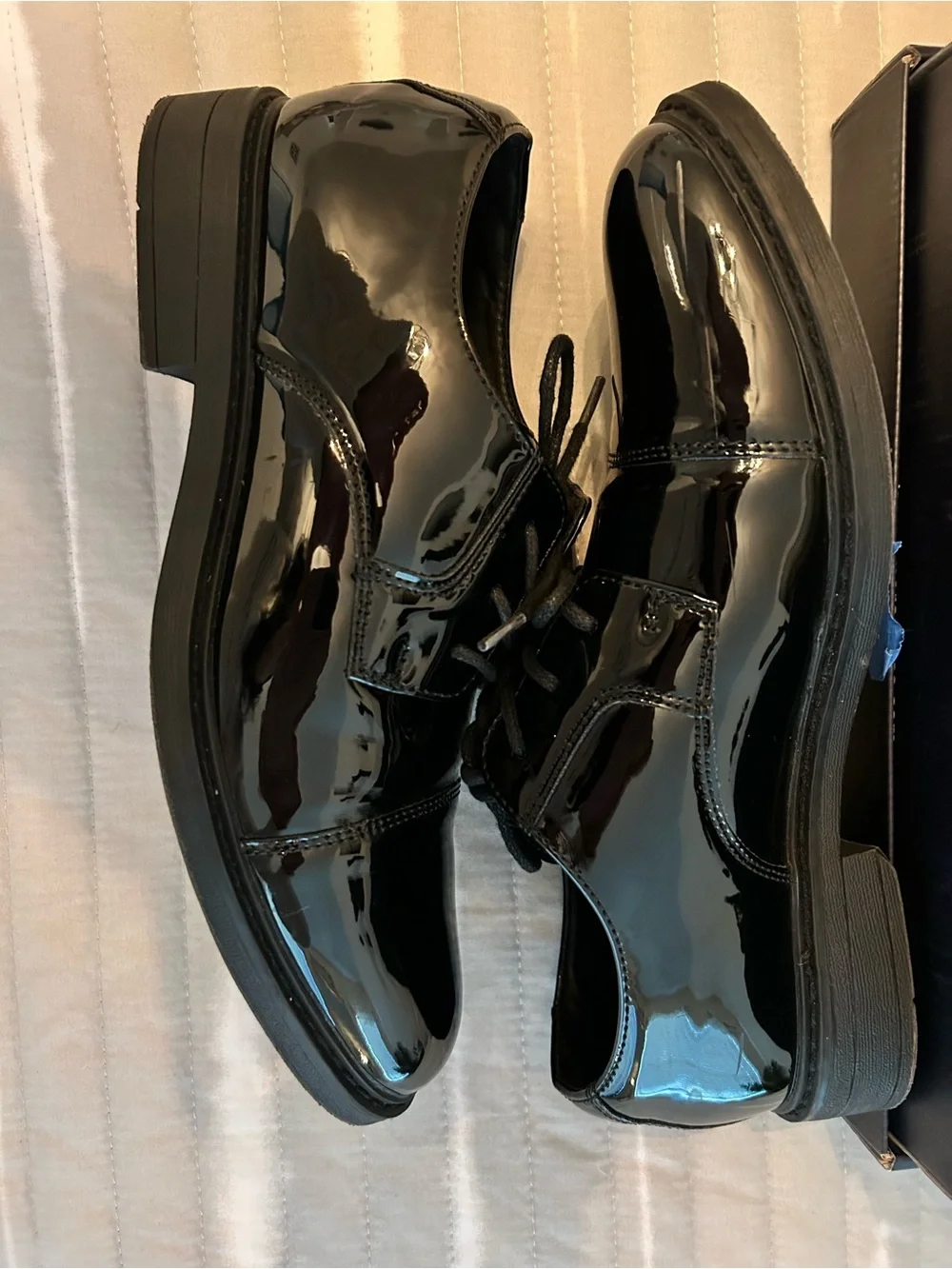 Bruno Marc Boys Black Patent Dress Shoes Size 5 Wedding Formal Oxford